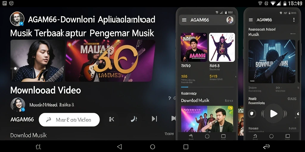 Tampilan antarmuka AGAM66 yang intuitif dan menarik untuk Download Musik.