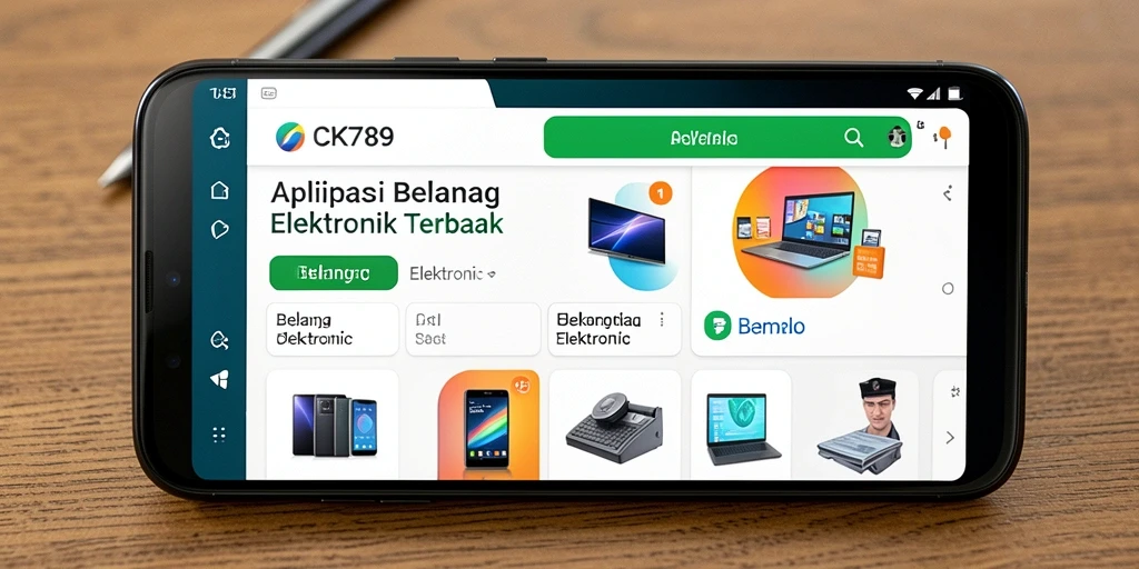 Antarmuka CK789 yang modern dan fungsional untuk belanja elektronik.