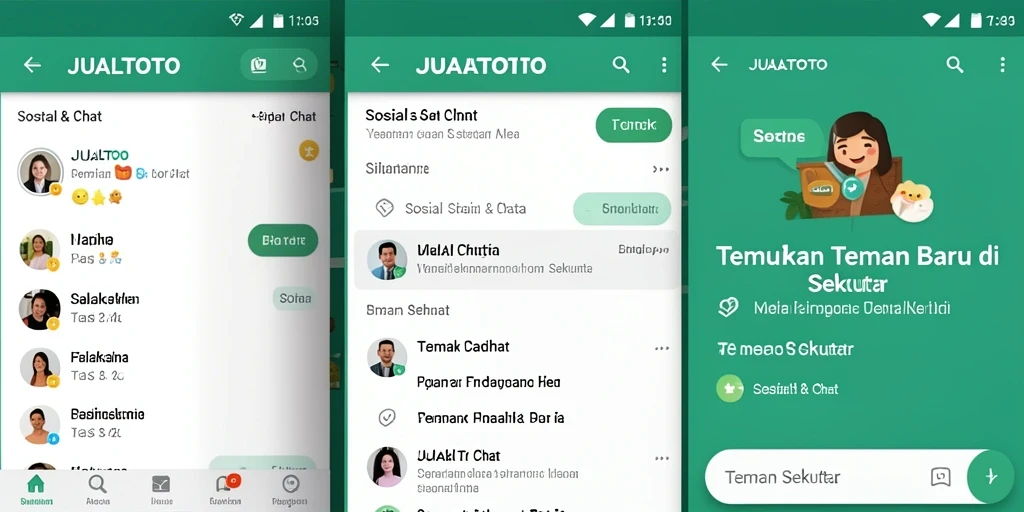 Antarmuka pengguna JUALTOTO menampilkan fitur Teman Sekitar yang menarik.