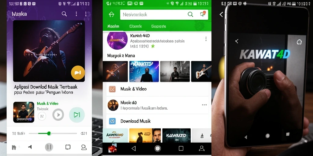 Antarmuka KAWAT4D yang sederhana dan menarik untuk Download Musik.