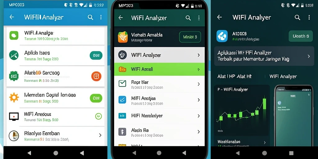 Antarmuka MPO303 yang menunjukkan analisis jaringan WiFi secara mendetail.