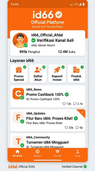 Tampilan kanal resmi id66